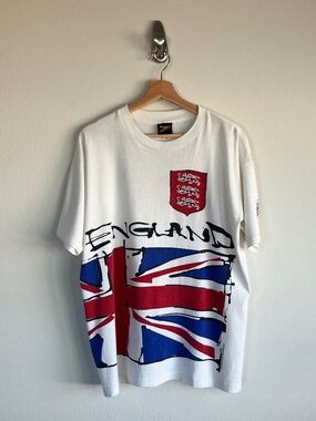 England Team Gear 1994 World Cup USA White Tee  Size Large